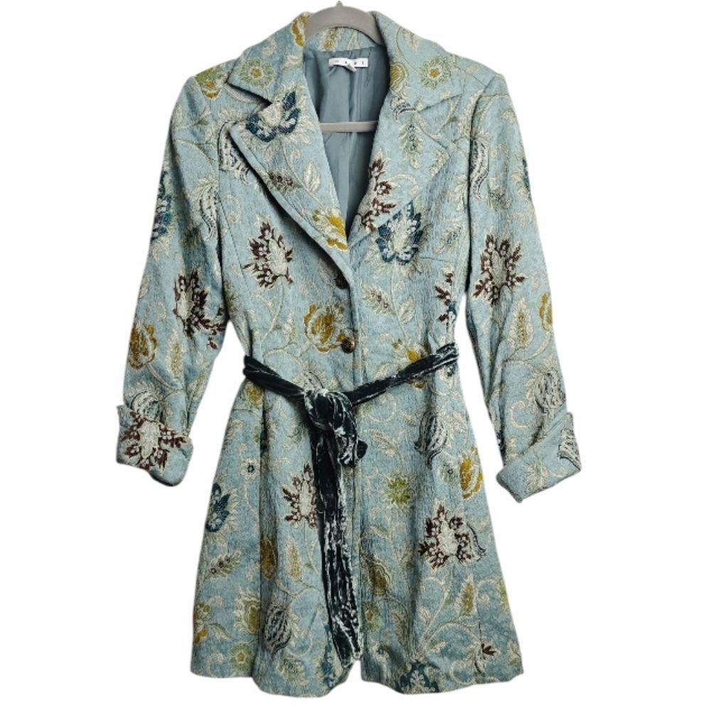 Cabi Guinevere Jacobean Floral Tapestry Brocade Coat Size 8